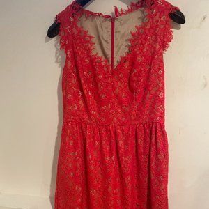 Shoshanna Size 6 Lace Overlay Dress